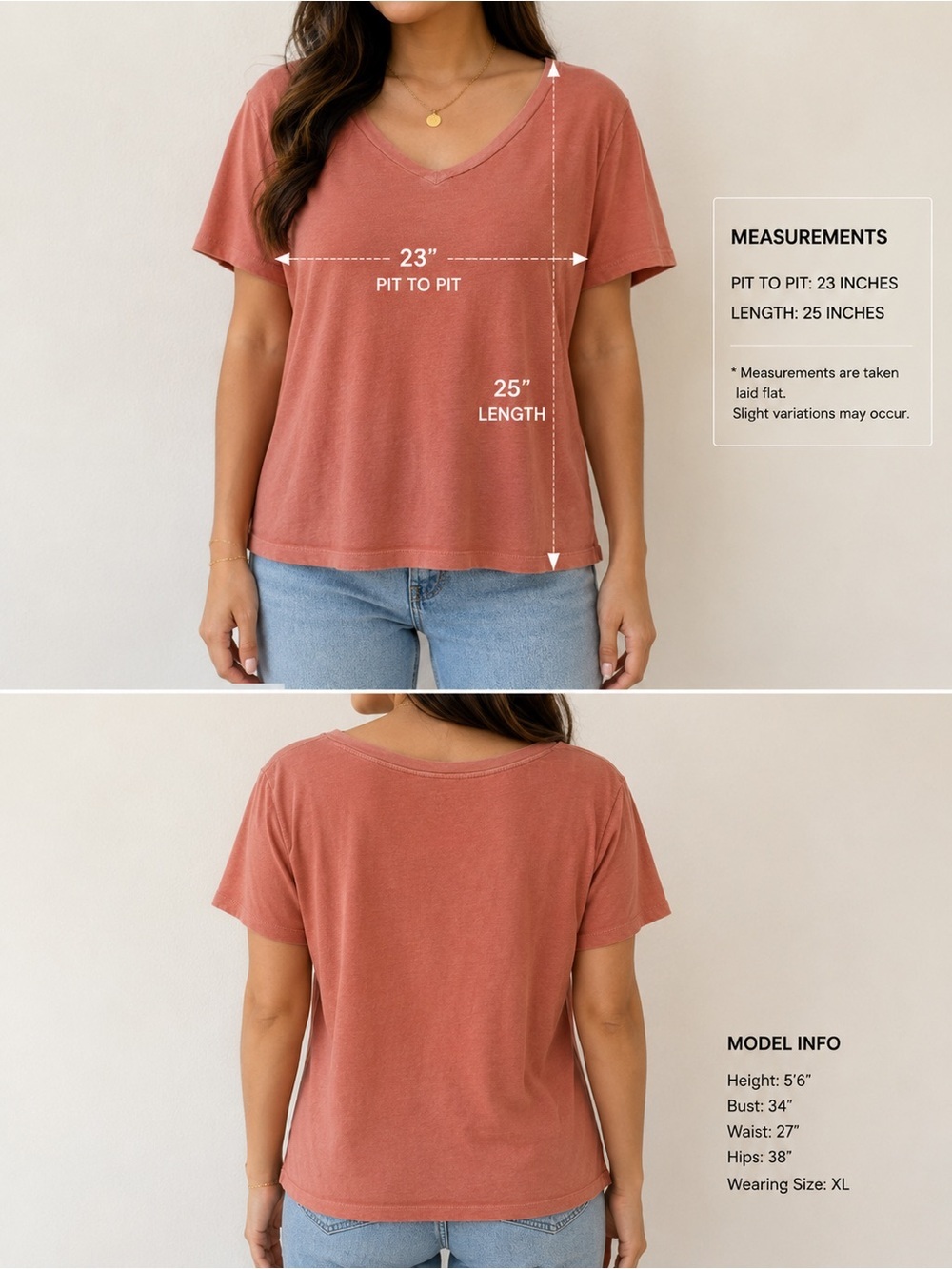 GAP Everyday V-Neck Tee - Dusty Rose